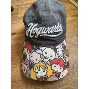 Harry Potter Hogwarts Hat Grey Chibi Character Print Brim Baseball Cap OSFM